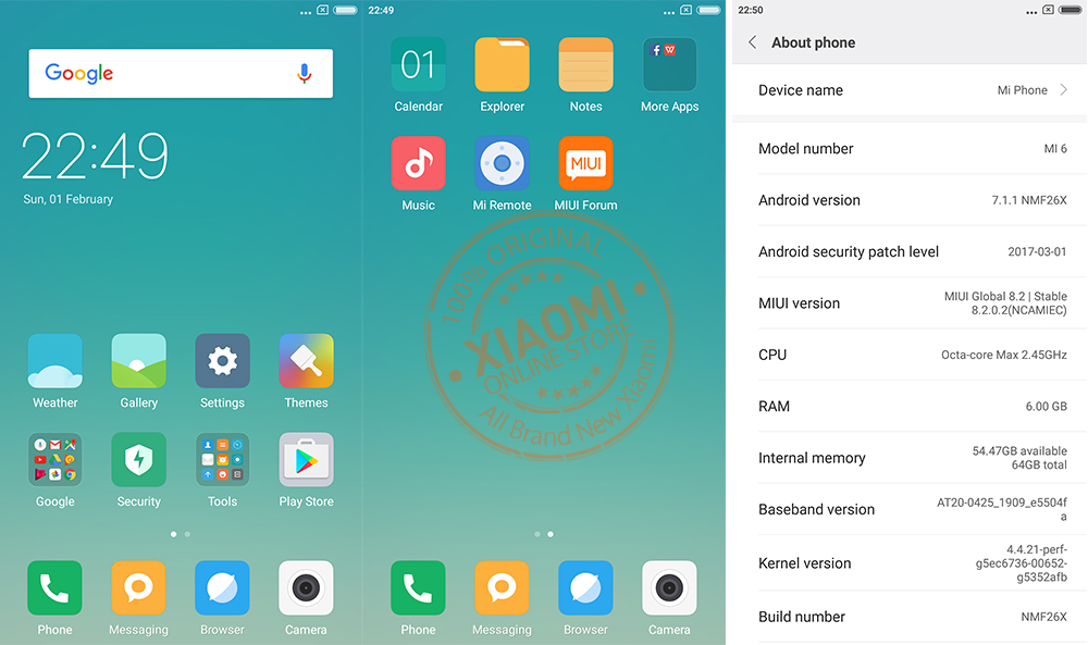 XIAOMI mI6 Official Global Version miui8 detail 2