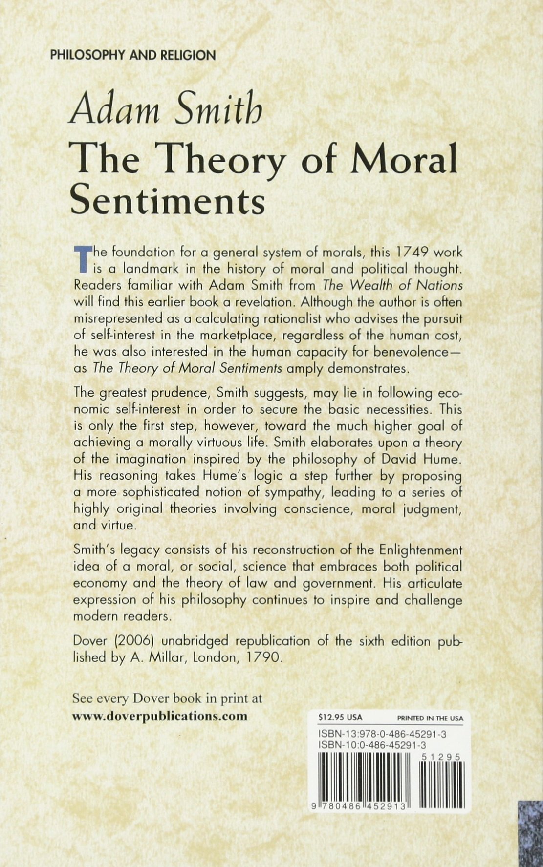 The Theory of Moral Sentiments (Dover Philosophical Classics)