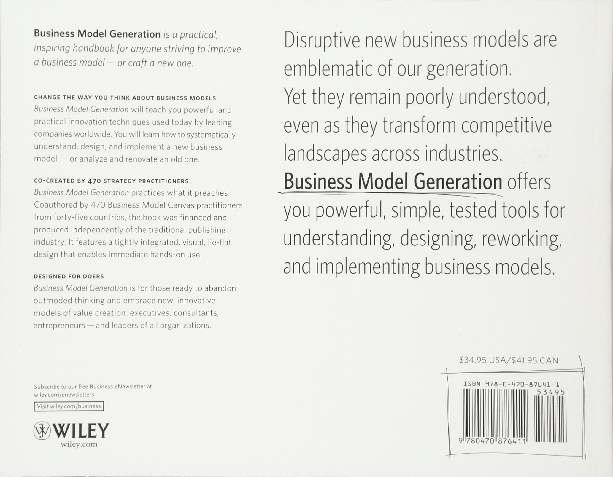 Business Model Generation: A Handbook for Visionaries, Game Changers, and Challengers