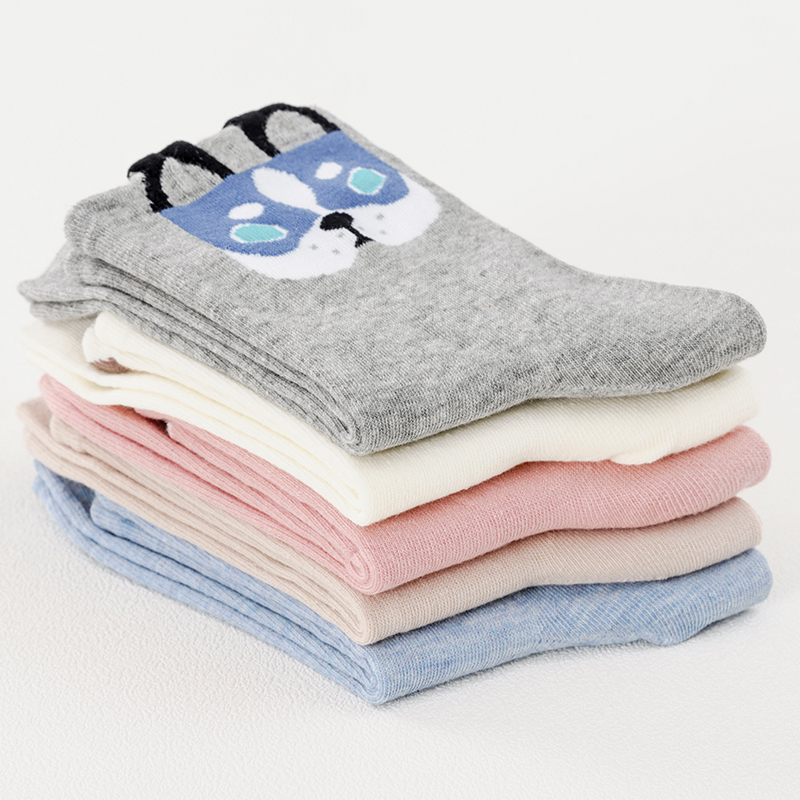 Cartoon breathable female summer socks female cotton tube socks Korean version of the wild spring and autumn college win