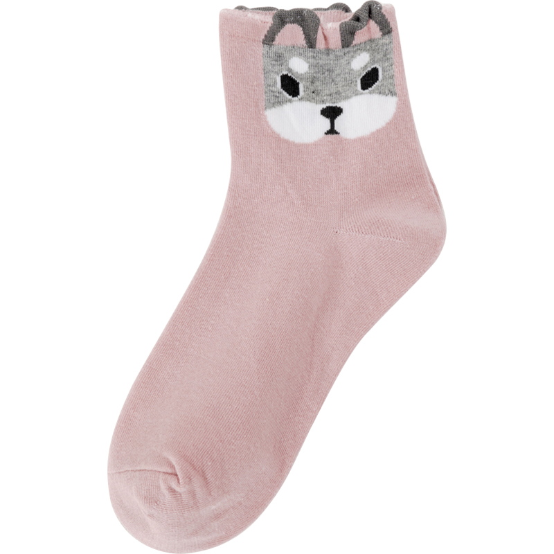 Cartoon breathable female summer socks female cotton tube socks Korean version of the wild spring and autumn college win