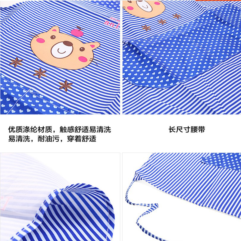 Korean fashion female cute kitchen apron cooking work clothes gowns waist waterproof anti-fouling apron two-piece