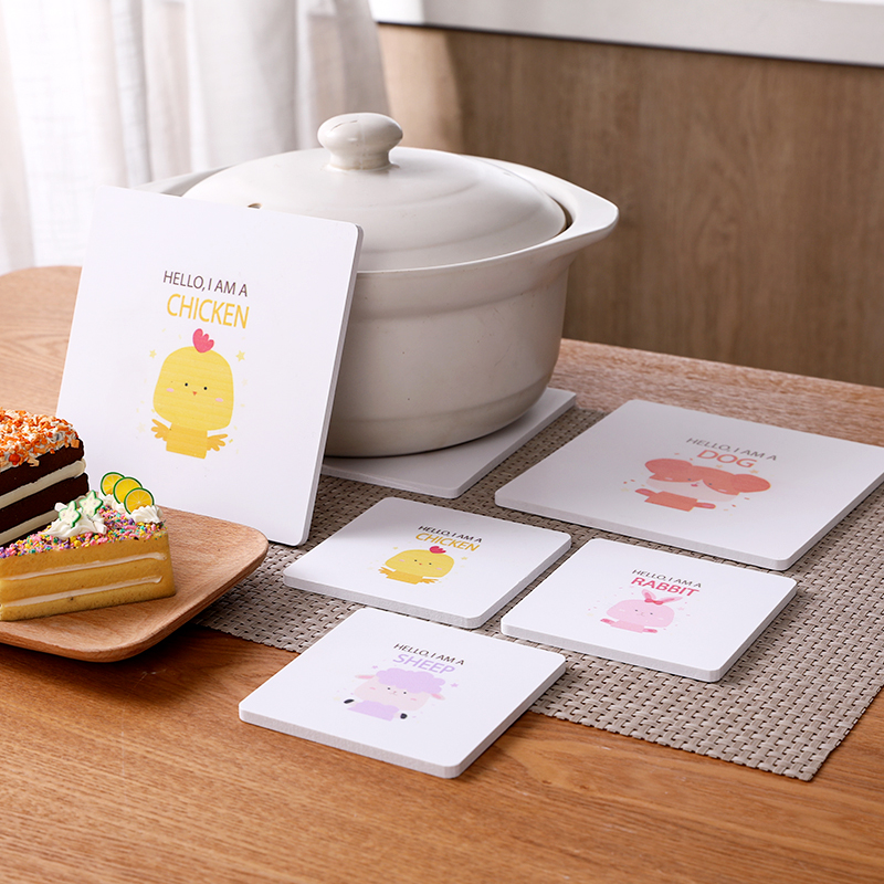 Cartoon Insulation Pads Table Mats Non-slip Anti-scalding Pots Creative Students Cute Mats Cup Coasters Bowl Mats Coaste