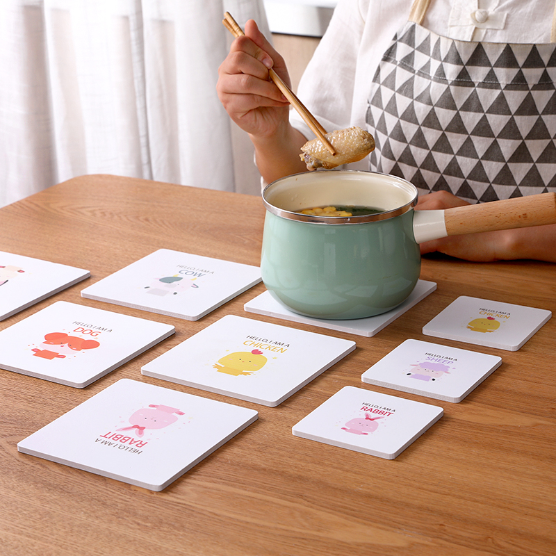 Cartoon Insulation Pads Table Mats Non-slip Anti-scalding Pots Creative Students Cute Mats Cup Coasters Bowl Mats Coaste