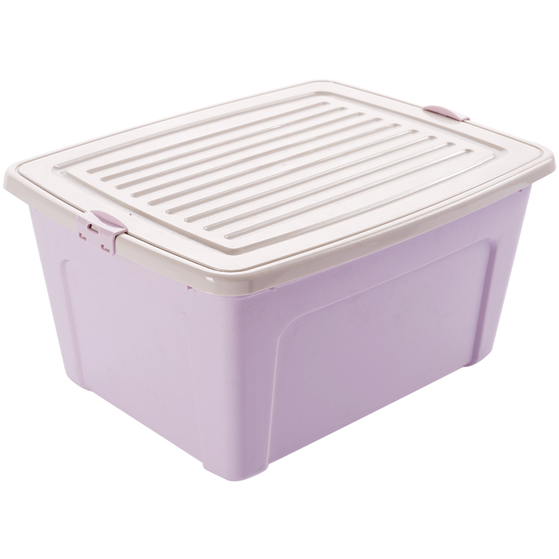 Plastic large size clothes storage box, household trumpet storage box, cover clip, turnover box, toy storage box.