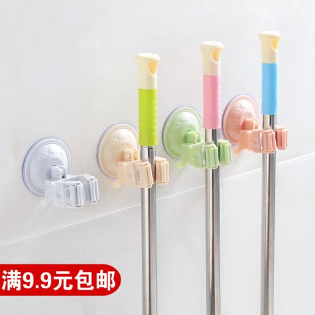 Door behind the wall hanging mop hanger broom hook Strong vacuum suction cup without trace nail-free mop holder card hol