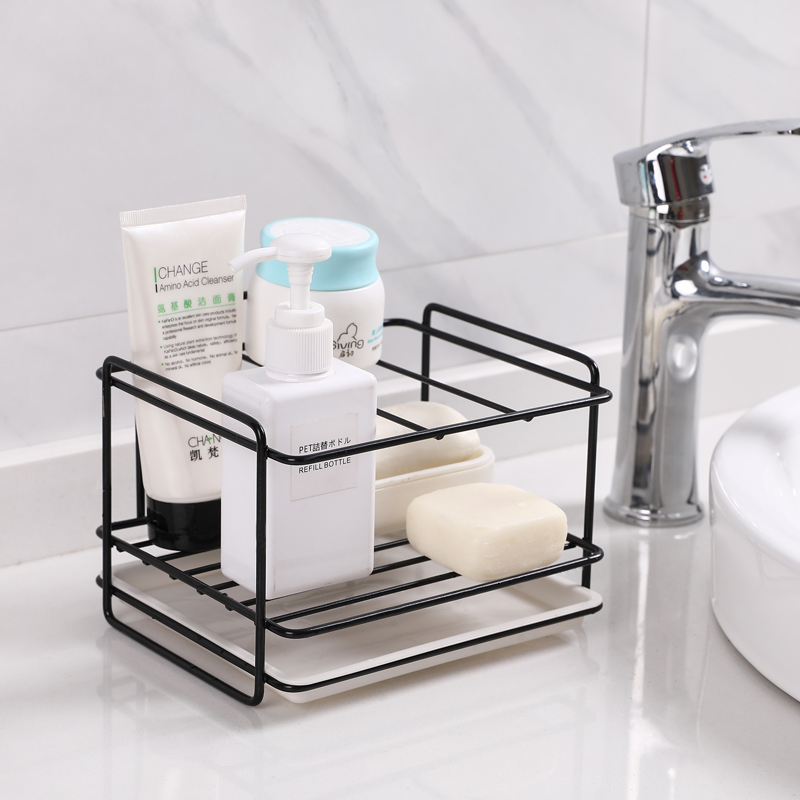 Sink drain rack household kitchen pool rack plastic storage rack sponge countertop brush bowl rag drain rack