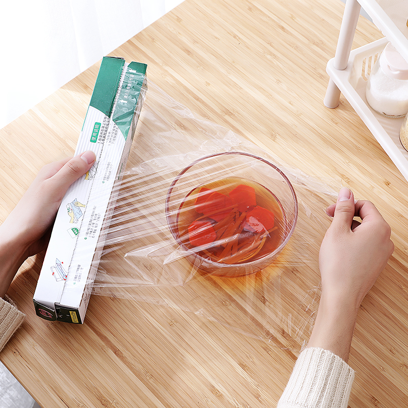 Thicken food wrap film cutter small roll home kitchen microwave refrigerator fruit and vegetable sealed cold storage