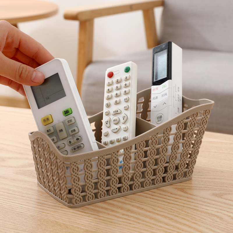 Creative imitation rattan storage box office desk multi-function storage box cosmetics remote control plastic finishing 
