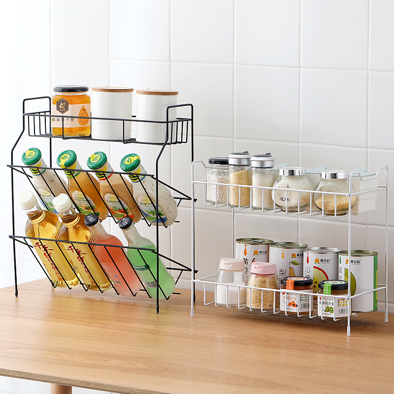 Kitchen racks seasoning spice rack supplies household multi-layer oil salt sauce vinegar storage storage rack storage ra