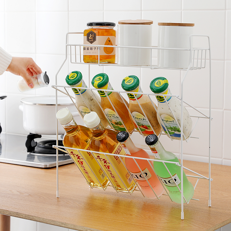 Kitchen racks seasoning spice rack supplies household multi-layer oil salt sauce vinegar storage storage rack storage ra