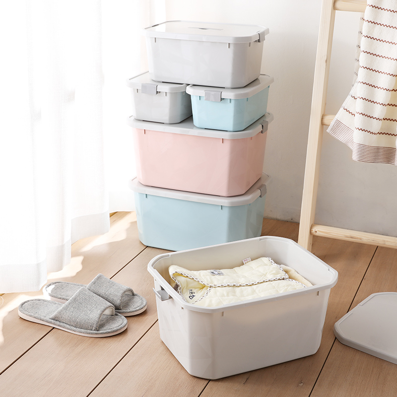 Portable covered storage box plastic large storage box household toy debris box clothing storage box storage box
