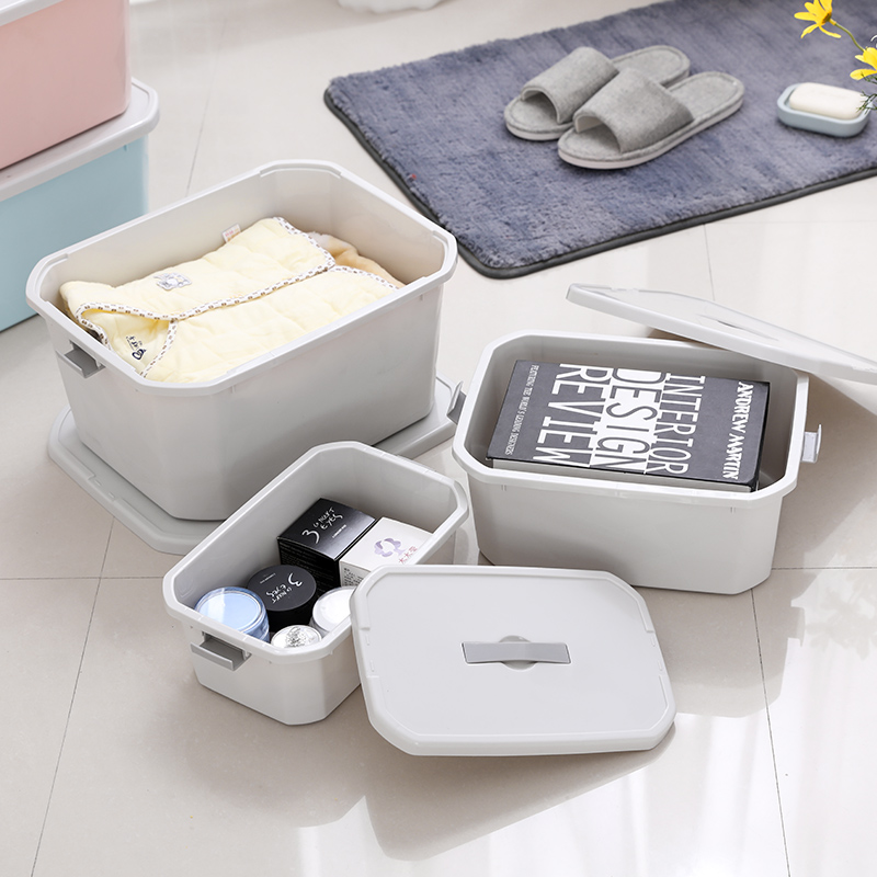 Portable covered storage box plastic large storage box household toy debris box clothing storage box storage box