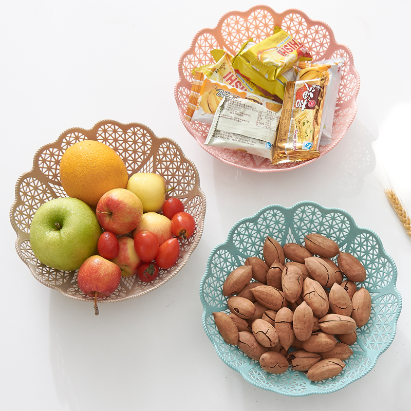 Plastic fruit plate home kitchen hollow kitchen sink living room fruit bowl fruit bowl coffee table candy dish dried fru