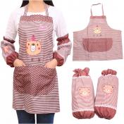 Korean fashion female cute kitchen apron cooking work clothes gowns waist waterproof anti-fouling...